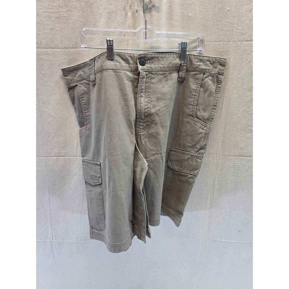 Magellan Outdoors Mens Cargo Shorts Khaki Tan Cotton Twill Size 38W 2328